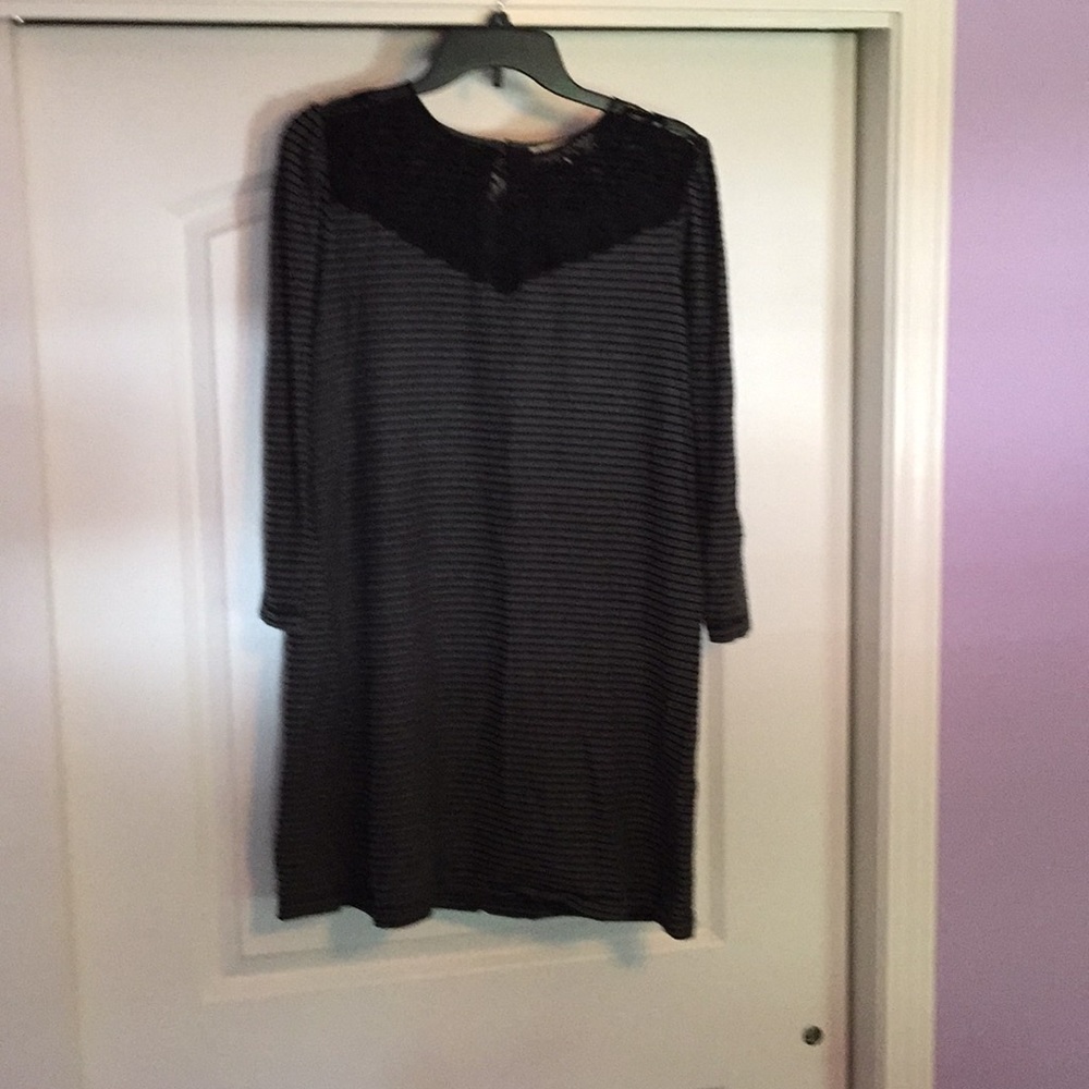 Loft Black and Grey Dress